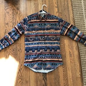Vintage Western Geometric Print Flannel